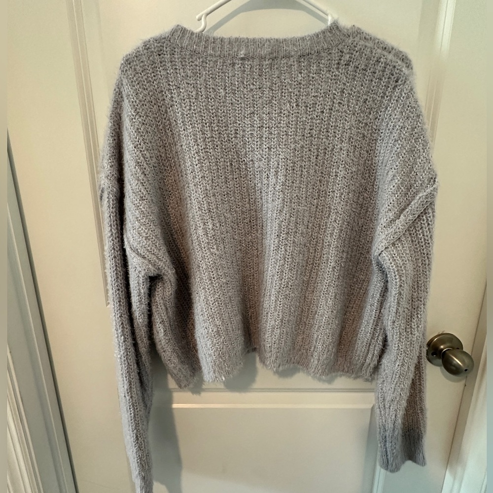 NWT- RSQ Crop Lurex Pullover Knit Sweater - Picture 10 of 14
